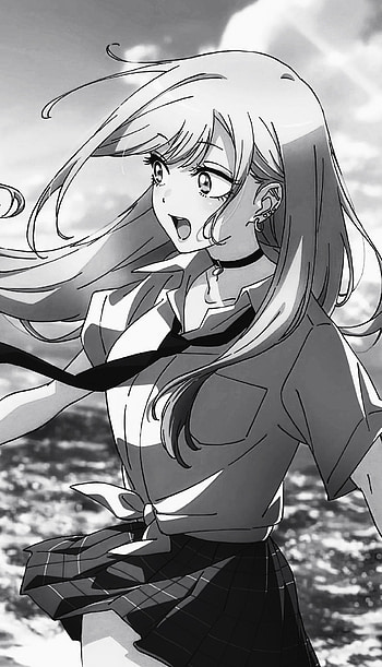Marin Kitagawa, art, anime_girl, marin_kitagawa, anime, sea HD phone wallpaper