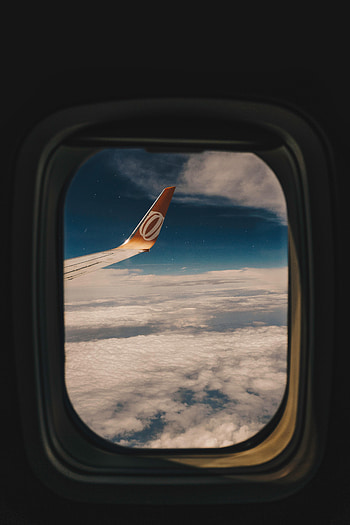 Clouds, Miscellanea, Miscellaneous, Flight, Window, Porthole, Airplane Wing, Wing Of The Plane HD phone wallpaper