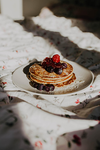 Food, Raspberry, Desert, Bilberries, Berries, Pancakes, Bakery Products, Baking, Breakfast HD phone wallpaper