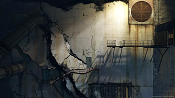 Portal 2 Cracked Wall for HD wallpaper