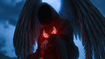 Dark Life Angel Boy , hoodie, wings, dark, artist, artwork, digital-art HD wallpaper