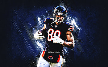 Jimmy Graham, Chicago Bears, NFL, American Football, Blue Stone Background, National Football League, grunge art HD wallpaper