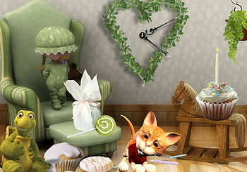 Cute Baby, turtle, green, baby, cookie, cute, cat HD wallpaper