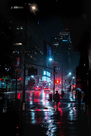 New York Night Rainy City print. City lights at night, Rainy city, City rain, Rain Night City HD phone wallpaper