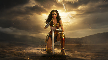 Wonder Woman Mighty Sword Warrior, wonder-woman, superheroes, artwork, art, digital-art, ai, deviantart HD wallpaper