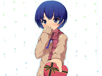 be my valentine, valentine, kanna, anime, cute, blush, girl HD wallpaper