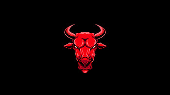 Red Bull Minimal , bull, artist, artwork, digital-art, minimalism, minimalist, dark, black HD wallpaper
