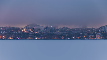 Cities, Twilight, Clouds, City, Building, Coast, Dusk HD wallpaper