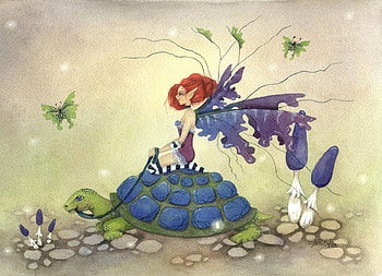 Turtle Ride, fairy, butterflies, turtle, fantasy HD wallpaper