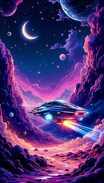 Cosmic Voyage: A Stunning Astronomy , astronomy, space, spaceship, galaxy, Stars HD phone wallpaper