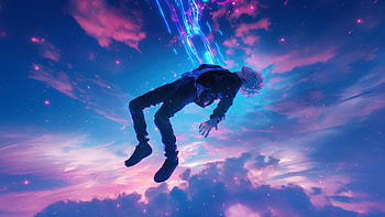 Falling Through Clouds, artist, artwork, art, digital-art, ai HD wallpaper