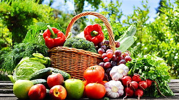 Fruits and vegetables, Nature's basket, Fresh produce, Refreshing HD wallpaper
