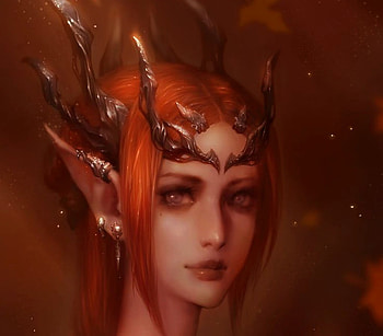 Fantasy girl, fantasy, art, portrait, red, face, redhead, luminos HD wallpaper