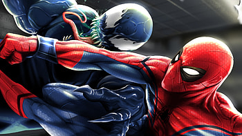 Spiderman And Venom Art, spiderman, venom, art, artwork, artist, artstation, digital-art HD wallpaper