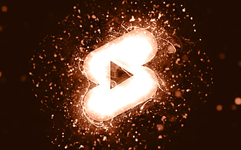 Youtube shorts brown logo, , brown neon lights, creative, brown abstract background, Youtube shorts logo, social network, Youtube shorts HD wallpaper
