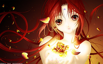 Ren, sexy, brown eyes, cute, girl, long hair, dears, anime, brown hair HD wallpaper