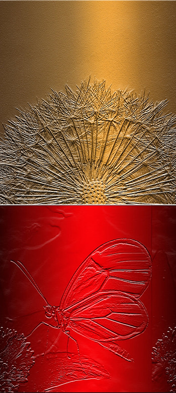 Red Gold metal, beautiful, art, pastel, butterfly, Golden HD phone wallpaper