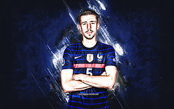Clement Lenglet, France National Football Team, French Football Player, Portrait, Blue Stone Background, France, Football HD wallpaper