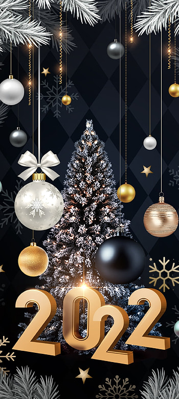 Christmas NewYear 2022, holiday ornament, beautiful, graph, festival, merry Christmas, snowing HD phone wallpaper