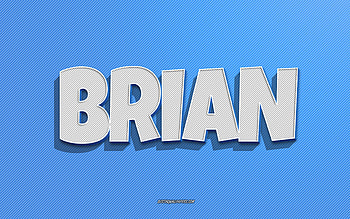 Brian, blue lines background, with names, Brian name, male names, Brian greeting card, line art, with Brian name HD wallpaper