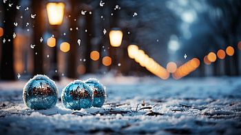 Winter Glow: Snowy Christmas & New Year Lights, snow, Christmas, New Year HD wallpaper