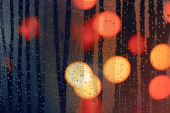 Droplets, bokeh, class surface HD wallpaper