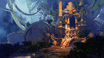fantasy, temple HD wallpaper