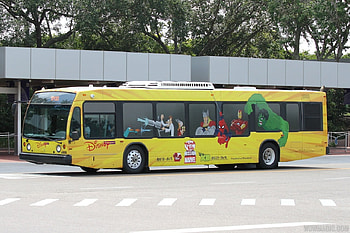 disney bus wrap, building, disney, bus, tree HD wallpaper
