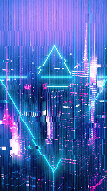 City glitches, Urban art, Sony Xperia X HD phone wallpaper