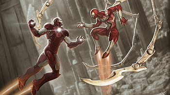 Iron Man vs Scarlet Spider HD wallpaper