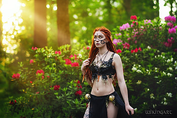 ღ, Flowers, Girl, Nature, Makeup, Style HD wallpaper