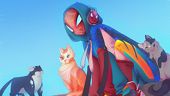 Spider Sona, spiderman, cat, superheroes, deviantart, artist, artwork, digital-art HD wallpaper