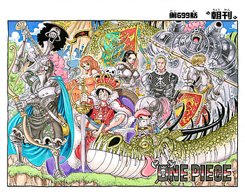 One Piece Color Cover Page 699, Nami (One Piece), Nico Robin, Monkey D. Luffy, Usopp (One Piece), Tony Tony Chopper, Anime, One Piece HD wallpaper