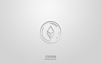 Ethereum 3d icon, white background, 3d symbols, Ethereum, cryptocurrency icons, 3d icons, Ethereum sign, cryptocurrency 3d icons HD wallpaper