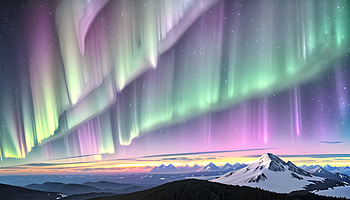 Aurora Borealis, AI Art, aurora borealis, night, Anime, landscape, anime landscape, anime night HD wallpaper