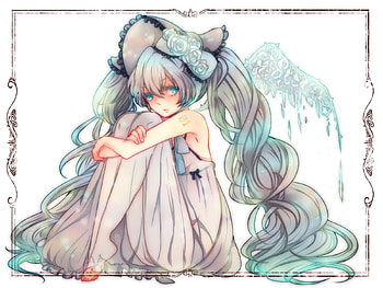 Hatsune Miku, awesome, artistic, nice, digital, singe, cg, hatsune, aqua eyes, loli, white, r song, art, twintail, girl, aqua, anime girl, anime, pretty, virtual, blue, black, cute, dress, beauty, miku, music, vocaloids, voclaoid, hat, program, beautiful, diva, aqua hair, cool, idol HD wallpaper