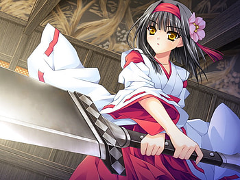Saginomiya Sunao, kimono, sword, anime, weapon, girl HD wallpaper