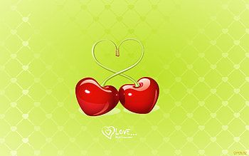Fruits, Cherry, Hearts, Love, , Berries HD wallpaper