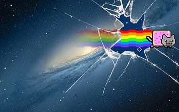 Galaxy Cat, Cute nyan cat, Playful , Whimsical art HD wallpaper