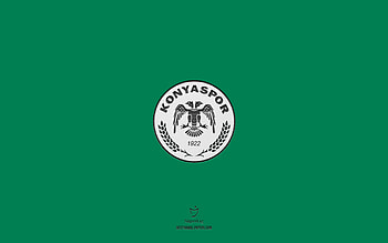 Konyaspor, green background, Turkish football team, Konyaspor emblem, Super Lig, Turkey, football, Konyaspor logo HD wallpaper