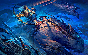 Dragons of Eternity, magic, video game, fantasy, dragon, dark, warrior HD wallpaper