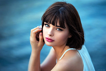 Women, Marie Grippon, Brunette, Face, Lipstick, Model HD wallpaper
