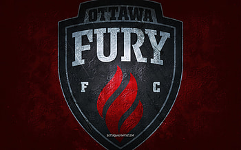 Ottawa Fury FC, Canadian soccer team, red background, Ottawa Fury FC logo, grunge art, USL, soccer, Ottawa Fury FC emblem HD wallpaper