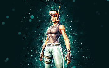 Snorkel Ops, , blue neon lights, Fortnite Battle Royale, Fortnite characters, Snorkel Ops Skin, Fortnite, Snorkel Ops Fortnite HD wallpaper