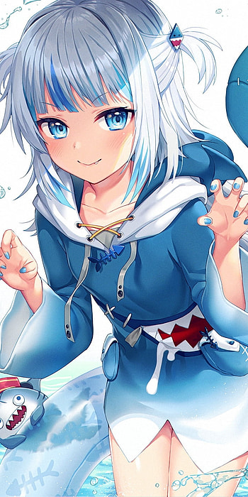 Gawr Gura, art, mouth HD phone wallpaper