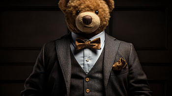 Elegant Teddy Bear Suit, teddy bear, man made, stuffed animal HD wallpaper
