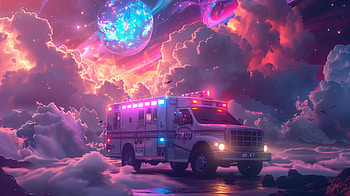 Ambulance in Cosmic Dreamscape - Space, ambulance, space HD wallpaper