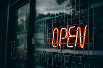 Inscription, Words, Illumination, Backlight, Open, It's Open HD wallpaper