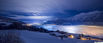 Astonishing view of Winter, 3440X1440 Winter HD wallpaper