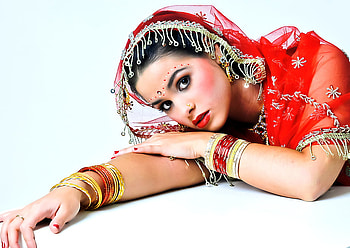 Beauty in red, girl, model, red, beauty HD wallpaper